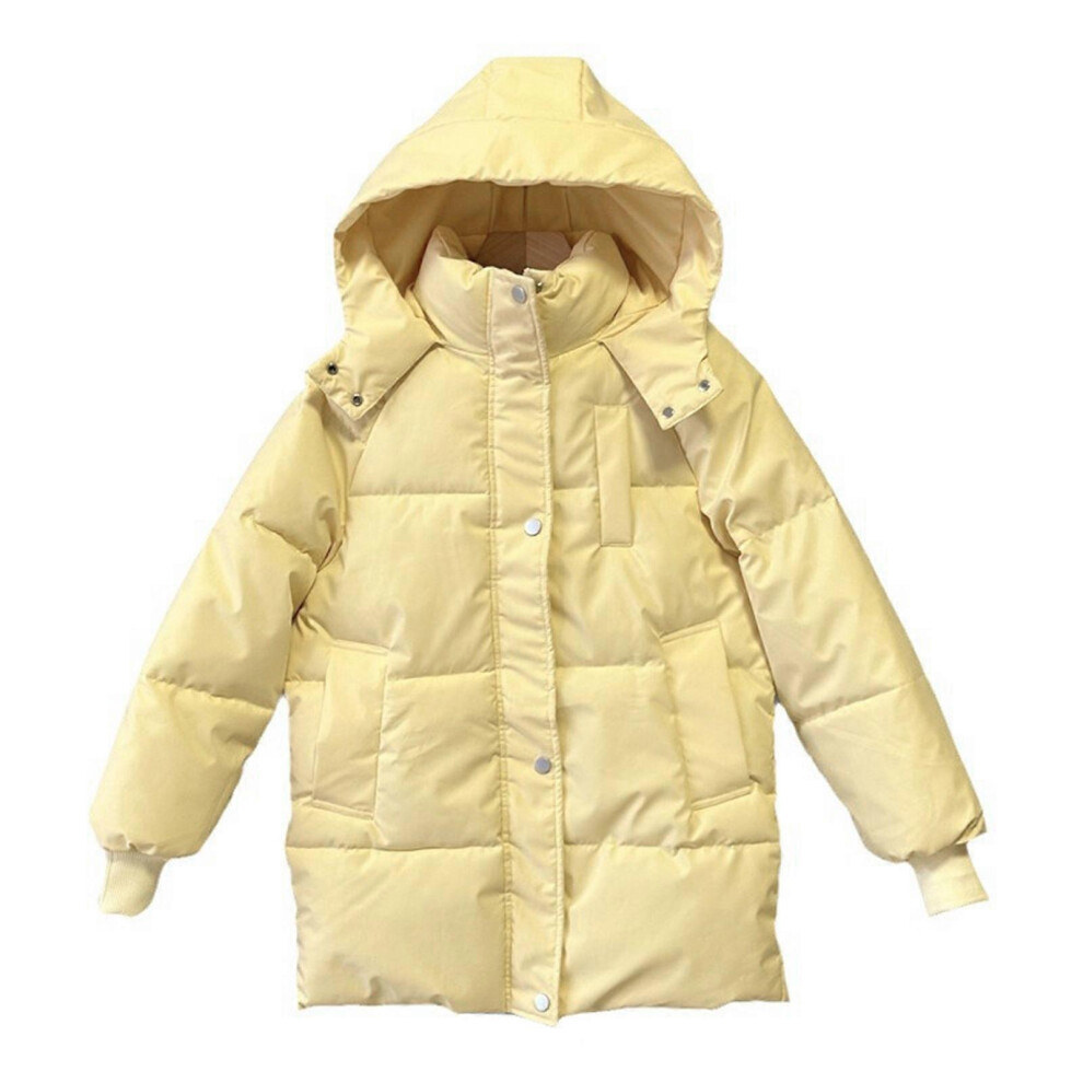 (S, Black) Puffer Jackets For Womens Warm Winter Coats Down Puffy Bubble Coat Fashion Casual Quilted Jacket Outerwear With Hooded Yellow S 7683012665929