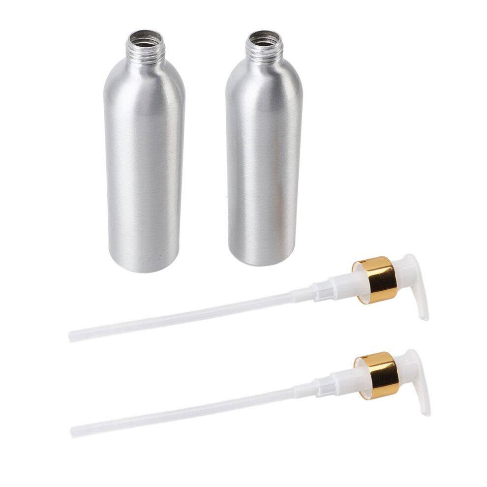 2pcs Pump Dispenser Bottles Leakproof Refillable Empty Essential Oil Aluminum Bottle for Most Oil Heaters