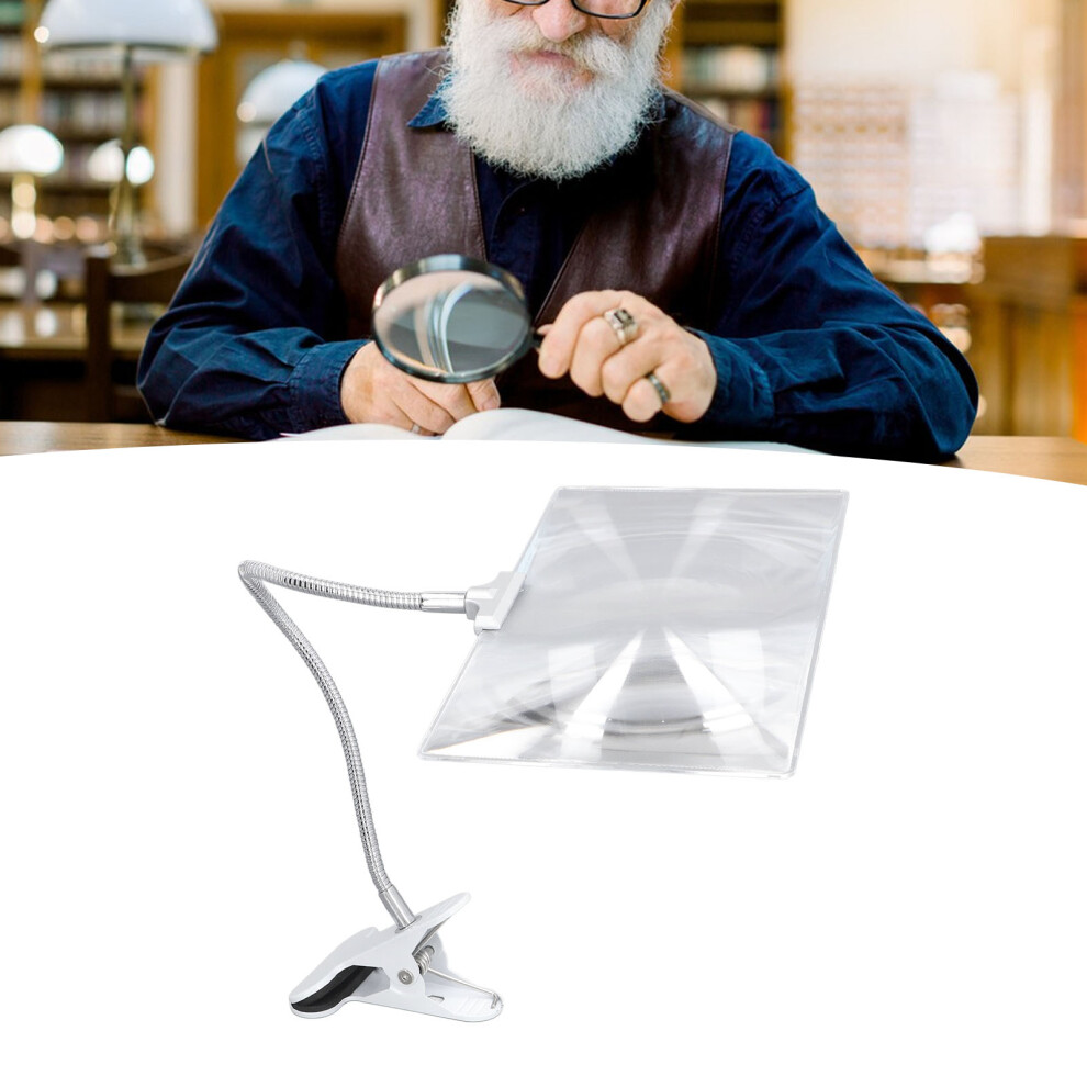 4X Large Page Magnifying Glass Full Page Viewing Area Magnifier with Flexible Gooseneck for Seniors Reading