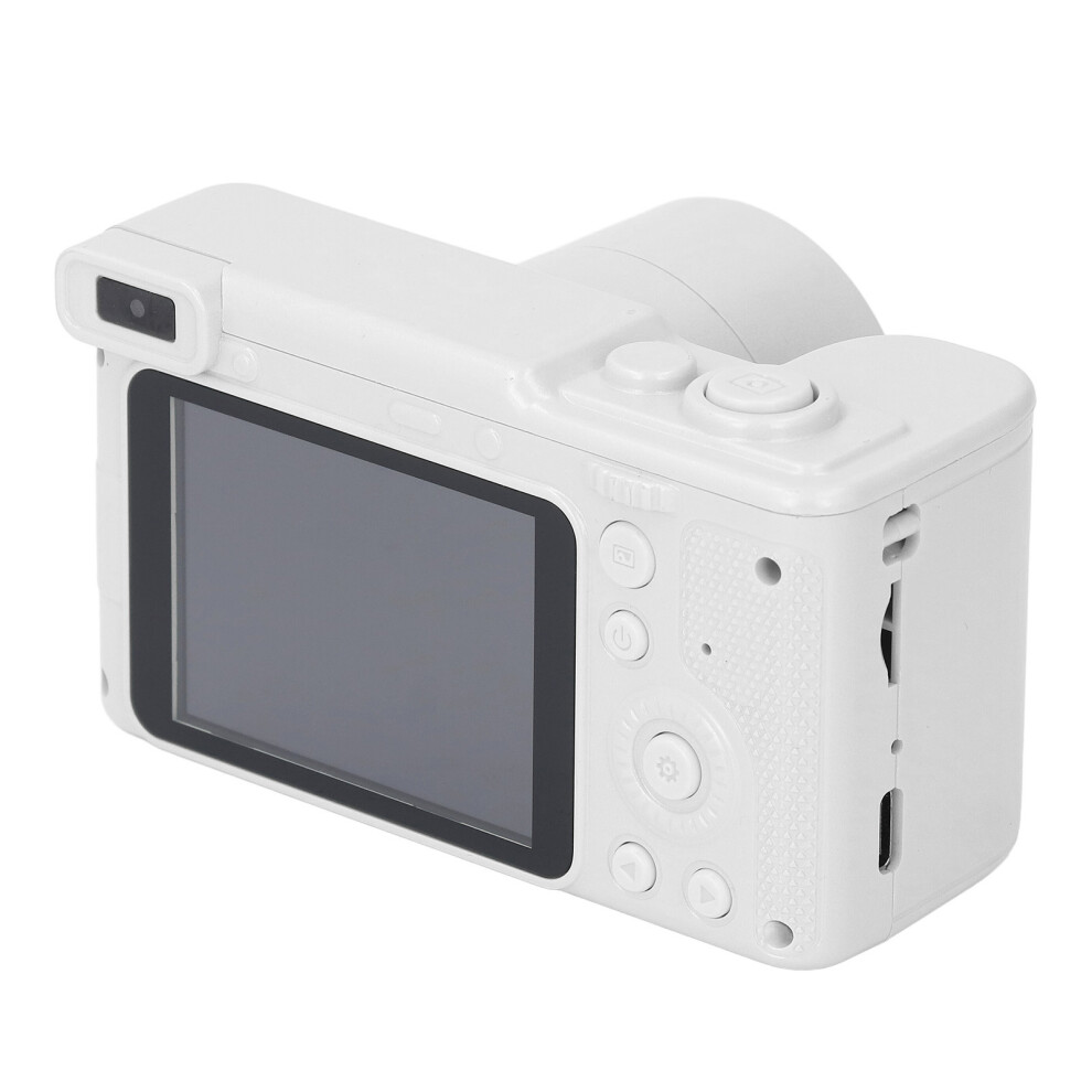 2.4 Inch 4K Digital Video Camera 96MP 4X HD Focus Dual Cameras Face Recognition Timed Vlogging Camera for Students Children White