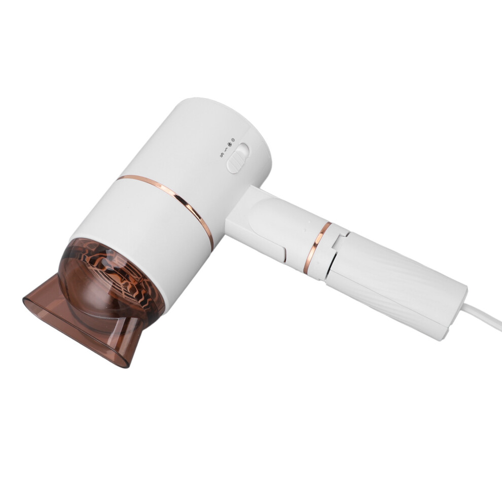 White/Golden 1000W Foldable Hair Dryer Compact 3 Gears Adjustable Negative Ionic Hair Dryer For Desk Eu Plug 220V