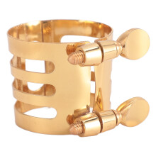 Tenor Saxophone Ligature Metal Double Screw Versatile Carving Accessory Brass Tenor Saxophone Mouthpiece Ligature Golden