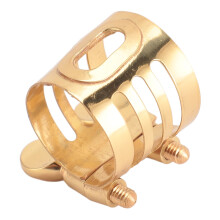 Soprano Saxophone Ligature Brass Sax Mouthpiece Ligature with Adjustable Screws Gold