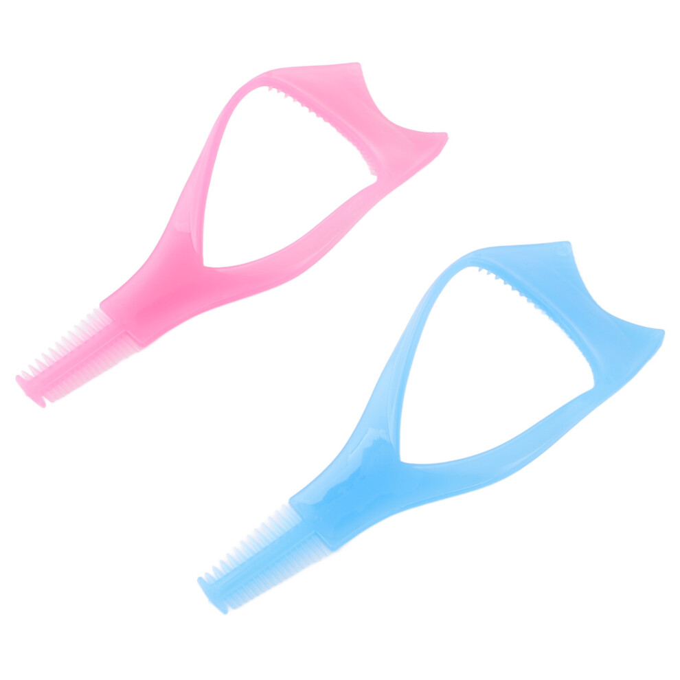 Pink 20Pcs Mascara Shield Disposable Upper And Lower Eyelash Comb Applicator Guide For Women Girls