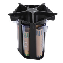 5-in-1 Münzsorter-Tube aus ABS - 13x11 cm, 5 Fächer.