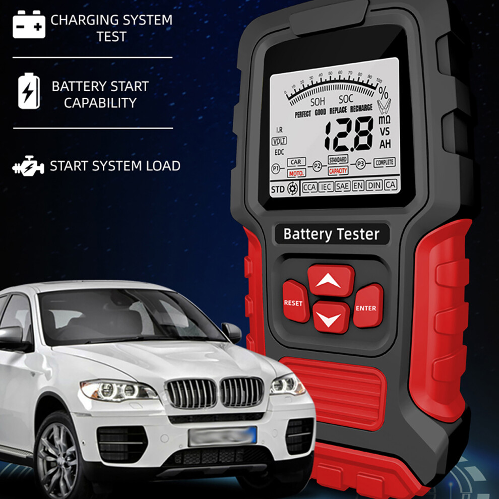 Battery Tester Portable High Detection Accuracy 12V 24V Battery Test Device For Motorcycle Car 9431313752491