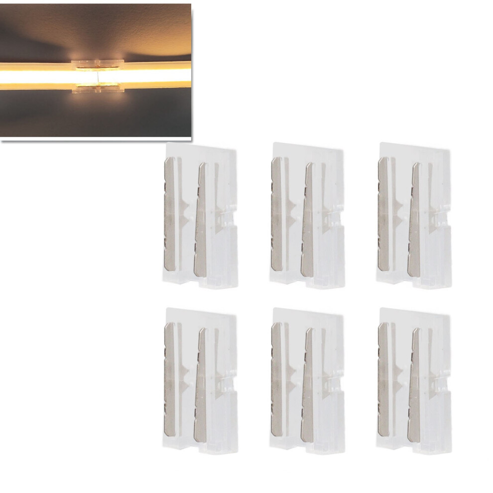 20 Pcs Fcob Cob Led Strip Connector 8Mm 0.31In Transparent Solderless Cob Led Strip To 2 Pin Wire Connector 8021313756790