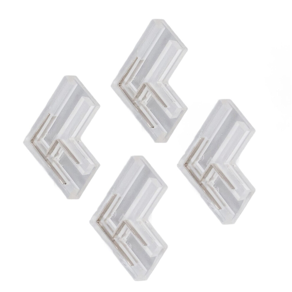20Pcs Fcob Cob Connector Transparent L Corner Shaped 8Mm 0.31In 2 Pin V+Vâ Single Color Led Strip Connector 7901313756789