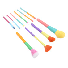 10-teiliges Set bunte Nylonhaar-Make-up-Pinsel, weich