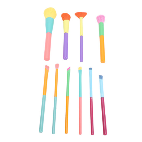 10-teiliges Set bunte Nylonhaar-Make-up-Pinsel, weich 1