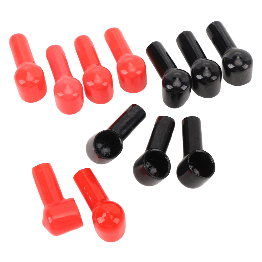 12Pcs Battery Terminal Boot Insulating Cover 6 6 Cable Lug Protector Cover Cap For Vehicle Marine Commercial Red/Black 4401313758354