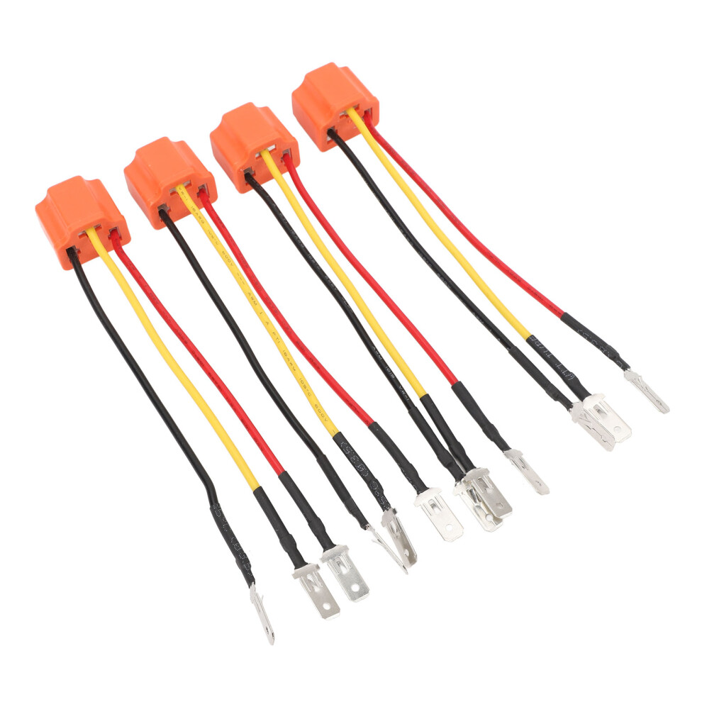 4Pcs H4 Wiring Harness Head Ceramic Socket Headlamp Fog Connector For Car Truck Boat Marine 12V Light 7661313758281