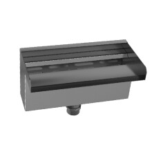 304 Stainless Steel Spillway with Connector Waterfall Water Feature Spout for Outdoor Fountain Landscape Swimming Pool 300mm / 11.8in