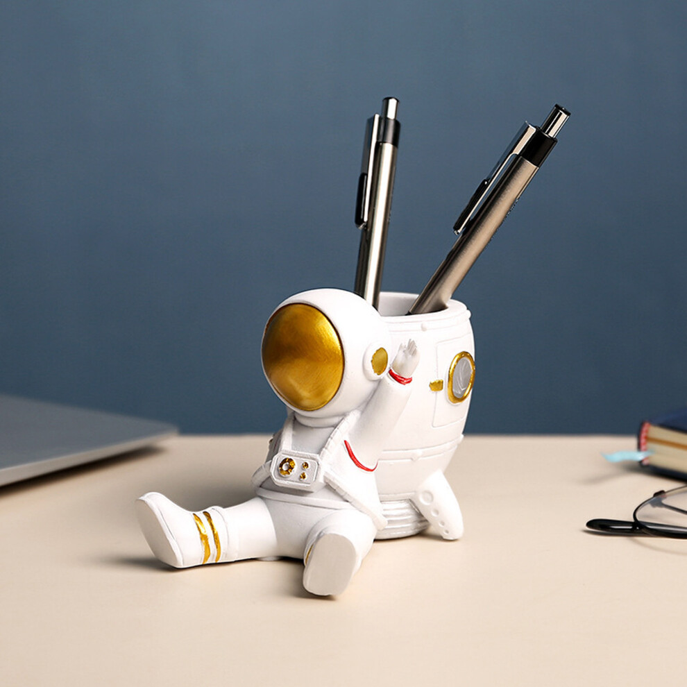 Astronaut Pencil Pen Cup Synthetic Resin Spaceman Figurine Desk Pen Holder Organizer 2245C‑02-image-OPC-PHQCHVB-NEW