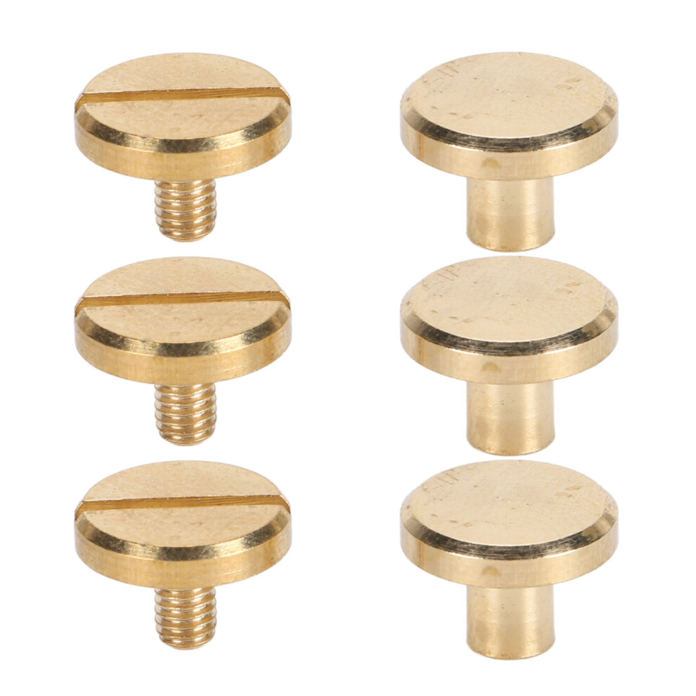 50 Set Binding Rivet Round Flat Head Slot Screw Rivets For Leather Bookbinding Diy Crafts Decorations 10X5mm / 0.39X0.20in 4401313764768