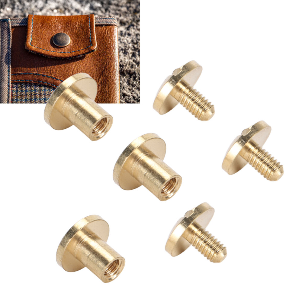 50 Set Brass Rivets Kit Diy 8Mm Slot Screw Decorative Curved Rivet For Leather Bag Cloth Pants Bag Paper 6Mm / 0.24In 4641313764843