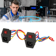 2 Stück 6A 250 VAC IEC320 C14 Rocker-Steckdose 5,8 4,8 3,4 cm