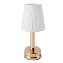 Wiederaufladbare kabellose Tischlampe, 3-Farbige Dimmfunktion, Stoffschirm