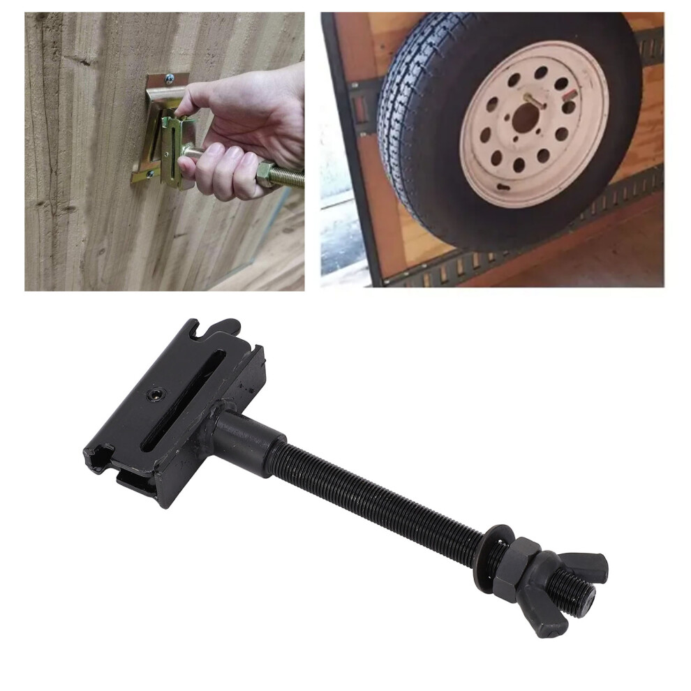 7Inch E Track Spare Tire Holder Mount Zinc Galvanized Steel Trailer Mount Spare Wheel Carrier For Trucks Semis Garages Motorcycles Black 8421313769989