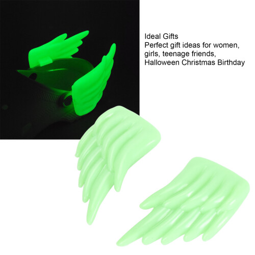 3D-Flügel-Schuh-Dekor ABS Grün 10,3  5,6 cm 2