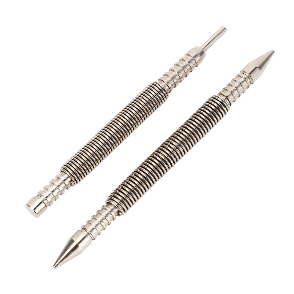 Dual Head Nail Setter and Hinge Pin Punch Set Bearing Steel Spring Nail Set for Wood Metal Plastic