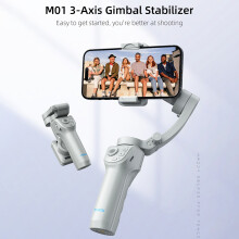 Gimbal Stabilizer for Smartphone, Stabiliser for Mobile Phones Gimbal, Focal Wheel Face, Auto Object Tracking Gimbal Foldable & Portable 3-