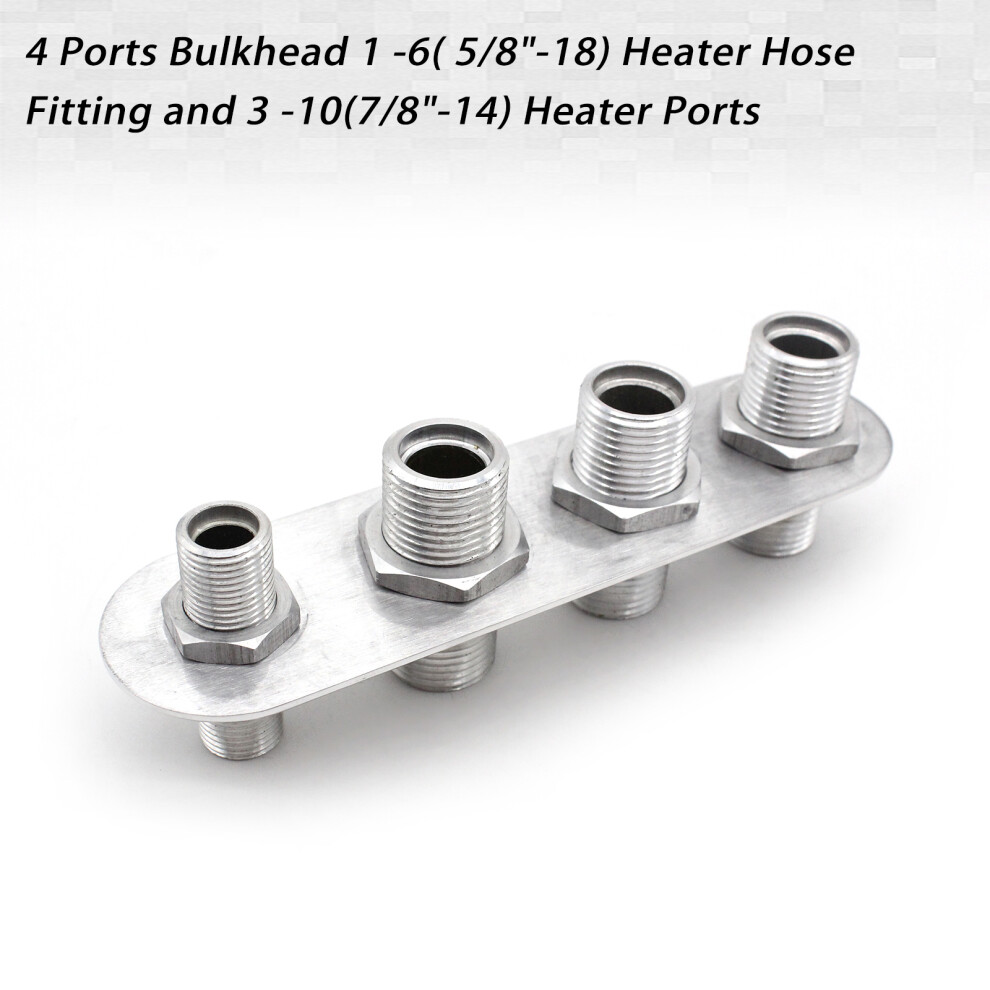 4 Port Aluminum Firewall Heater And A/C Bulkhead Inline 8781313781436