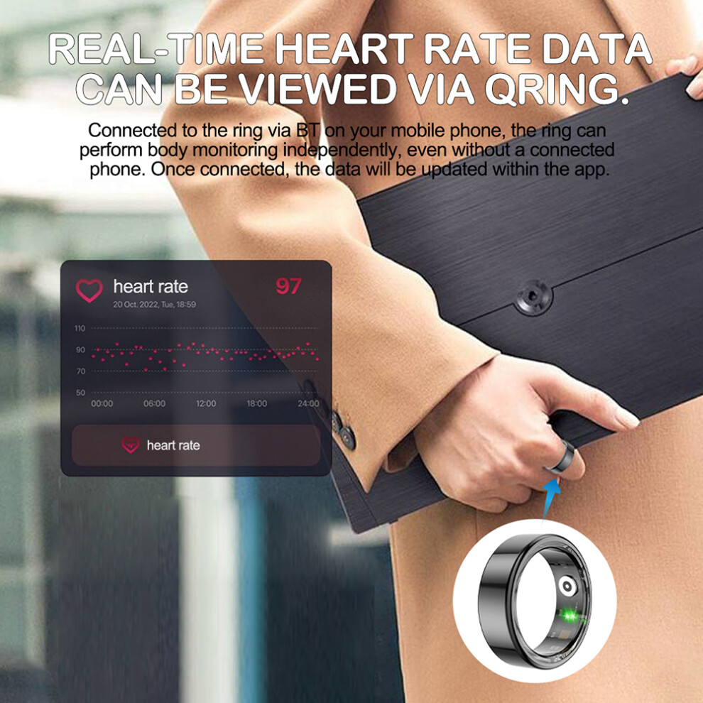 Smart Ring Smart Ring Multi-Sport Mode Recording Health Tracker, Fitness Sleep Heart Rate Smart Ring, Waterproof IP68 Long Battery life Fi