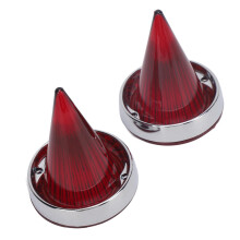1 Paar verchromte rote Blinkerlinse-Abdeckungen 3-1/4 Zoll Heritage