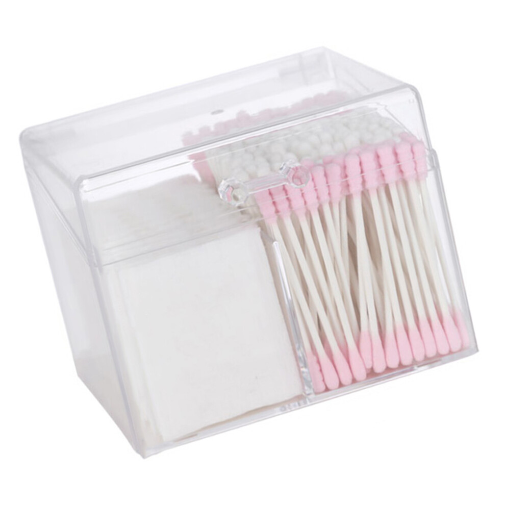 Clear Cotton Swab Box Dustproof Waterproof Acrylic Transparent Cotton Swab Organizer with Lid for Cotton Pads Lipstick-image-OPC-PHQCMBG-NEW