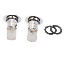 2 Stück Pop-up-Abflussstopper mit Haarfänger 34–40 mm