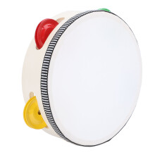 6-Zoll-Handschlag-Tamburin für Kinder & Erwachsene, Holz & Leder Musikinstrumente, Percussion