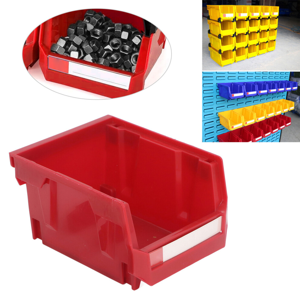 Parts Storage Rack Wall Mounted Stackable Shop Tool Bin Screw Organizer Thickened Inclined Mouth Combination Type Red 8031313793060