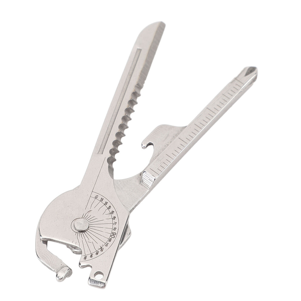 Keychain Multitool 8 in 1 Stainless Steel Screwdriver Bottle Opener Pocket Multitool with Keyring for Emergency Camping