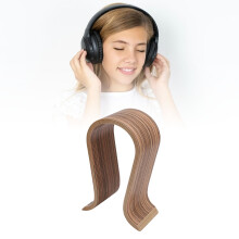 Walnuss U-förmiger Kopfhörerständer 25x14x10cm Rutschfest Büro & Gaming