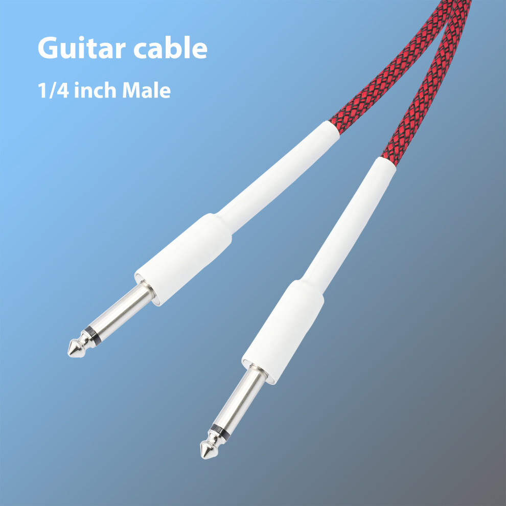 Guitar Cable Electric Instrument Cable Bass Cord 6.35mm Straight to Straight for Electric Guitar Bass Guitar Electric Mandolin 1/4 inch Gui