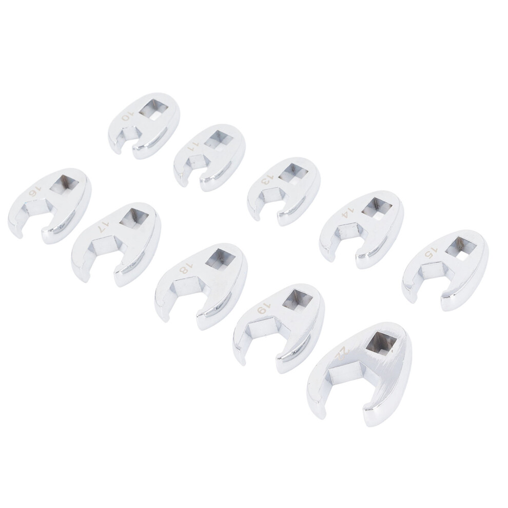10 Pieces Crowfoot Wrenches 3/8 Inch Drive Flare Nut Wrench Set U Shaped Open End Spanner Metric 10Â22Mm 5021313798878