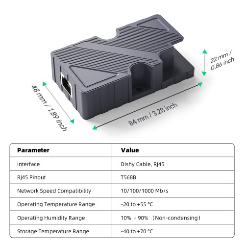 Dishy V2 RJ45 Adapter-Kit 10/100/1000 Mbit/s 1