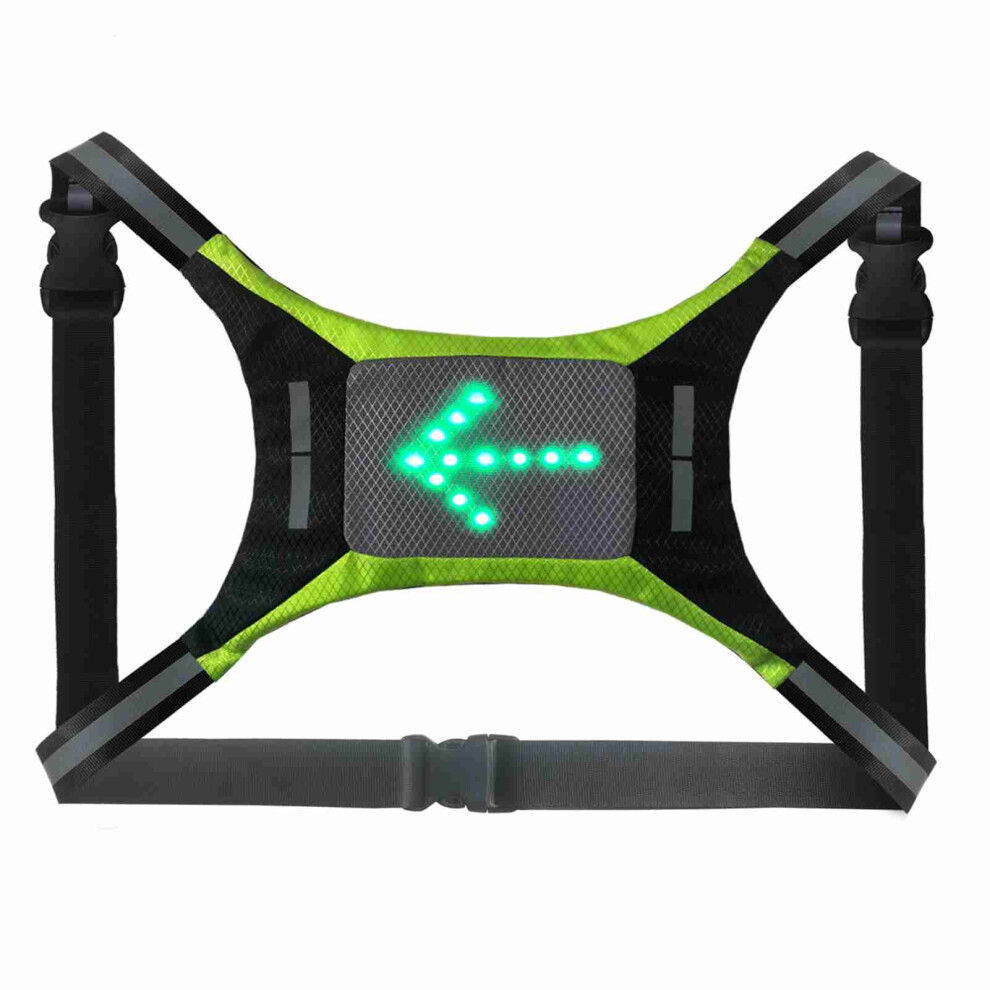 Led Reflective Vest Usb Rechargeable Remote Control Turn Signal Light Vest Bicycle Warning Vest 7891313803746