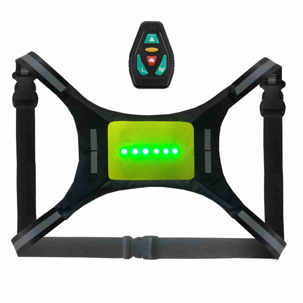 Led Reflective Vest Usb Rechargeable Remote Control Turn Signal Light Vest Bicycle Warning Vest 3021313803758