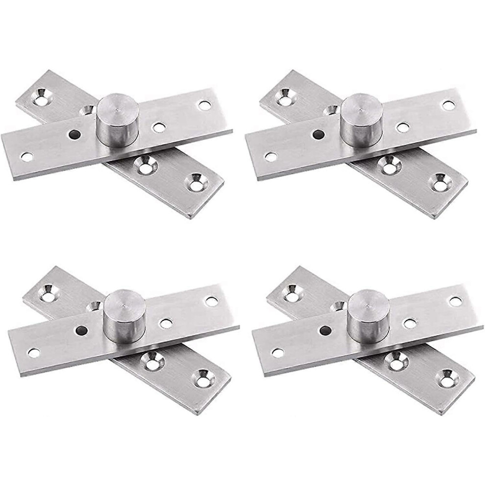 (As show, One size) 360 Degree Hidden Rotation Door Pivot Hinges 4 PCS Pivot Hinge for Door Thickened Stainless Steel Hinge Wooden Upper Lower Door Hinge for Cabinet Wind