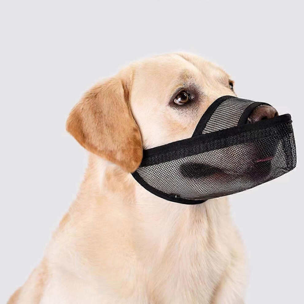 (As show, One size) Dog Muzzle, Muzzle with Adjustable Straps, Covered with Soft PVC Mesh, Safe and Breathable, Prevents Barking, Ingesting Debris and