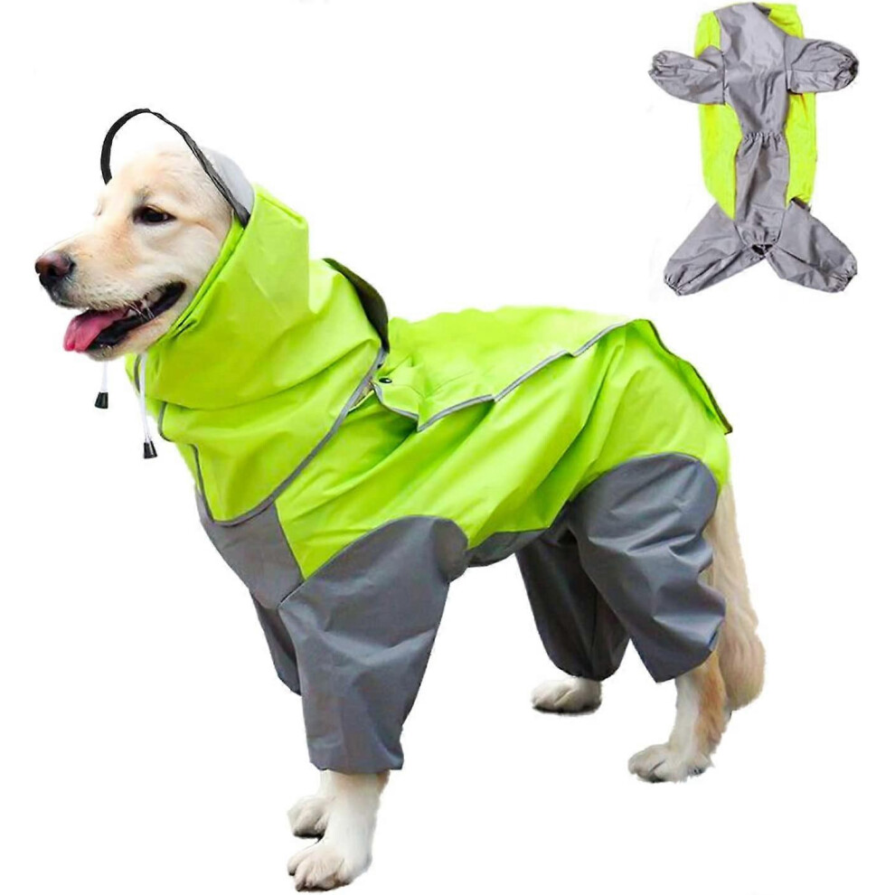 (As show, One size) Dog Raincoat Hooded Dog Coat,Lightweight Pet Rain Jacket Dog Rain Poncho Adjustable Waterproof Pet Dog Hooded Raincoat Dog Coat (5-7.5KG)