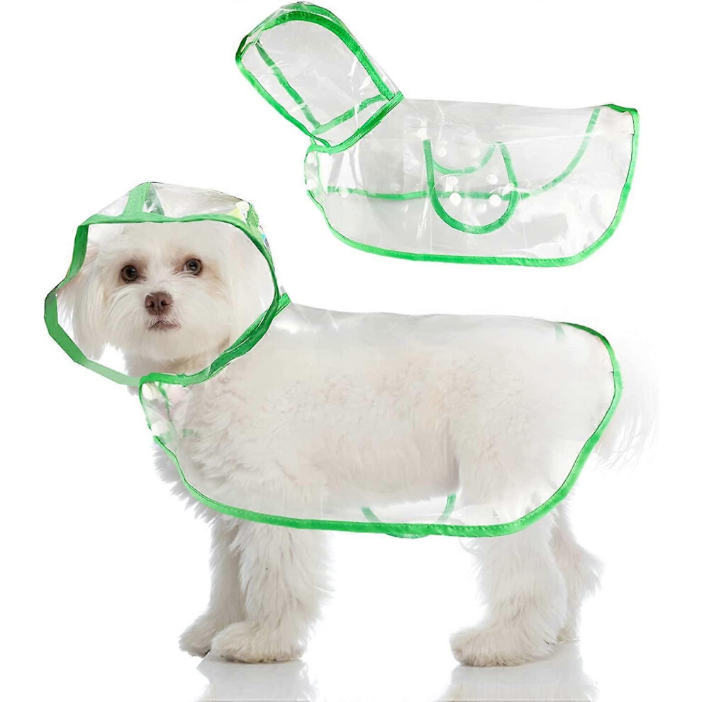 (As show, One size) Pet Raincoat and Windproof, Hooded Dog Raincoat Transparent Dog Raincoat Poncho, Transparent Hooded Puppy Raincoat for Small Dogs XS