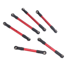 6 Stück Aluminium RC-Spurstangen-Set, 78.5/88.5/98.5mm Rot