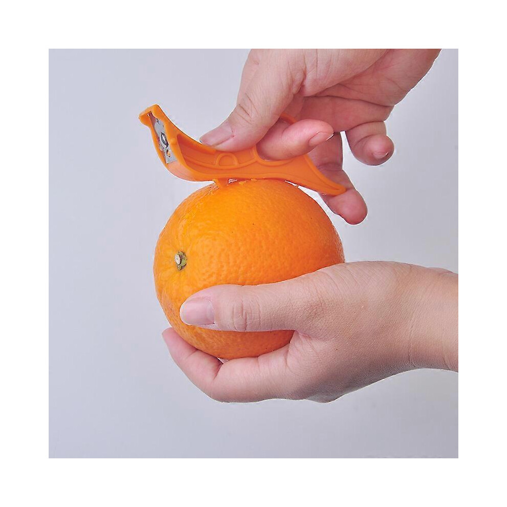 (As show, One size) 10pcs Orange 2 in 1 fruit peeler, apple and orange peeler, orange citrus peelers, multifunctional ring peeler