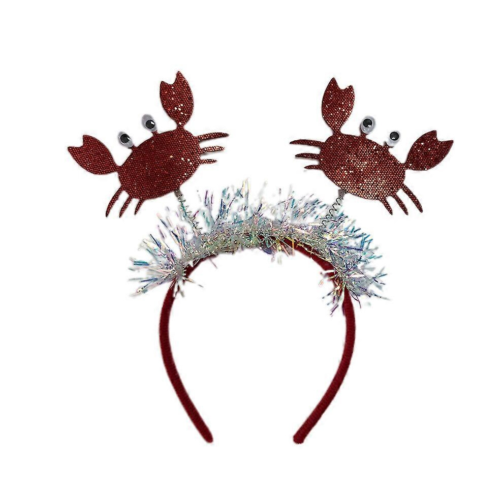 (Lobster, One Size) Shinning Crab Lobsters Shape Headband Festival Hair Hoop Xmas Performance Headpiece Halloween Party Costume Prop Unisex 7683012652332