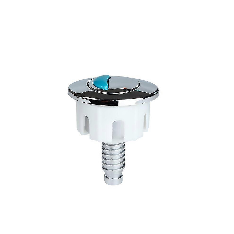 (As show, One size) Ellipse Flush Button Double Round Push Button ABS Chrome Accessories Toilet Replacement for Shower Room Bathroom Toilet