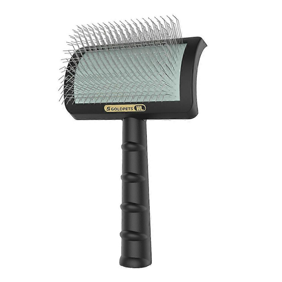 (Black, One Size) Dog & For Cat Brush Pet Hair Deshedding Brush For Grooming Gently Removes Loose Hair Tangles Pain Free Bristles Non Slip Black 7683012648885