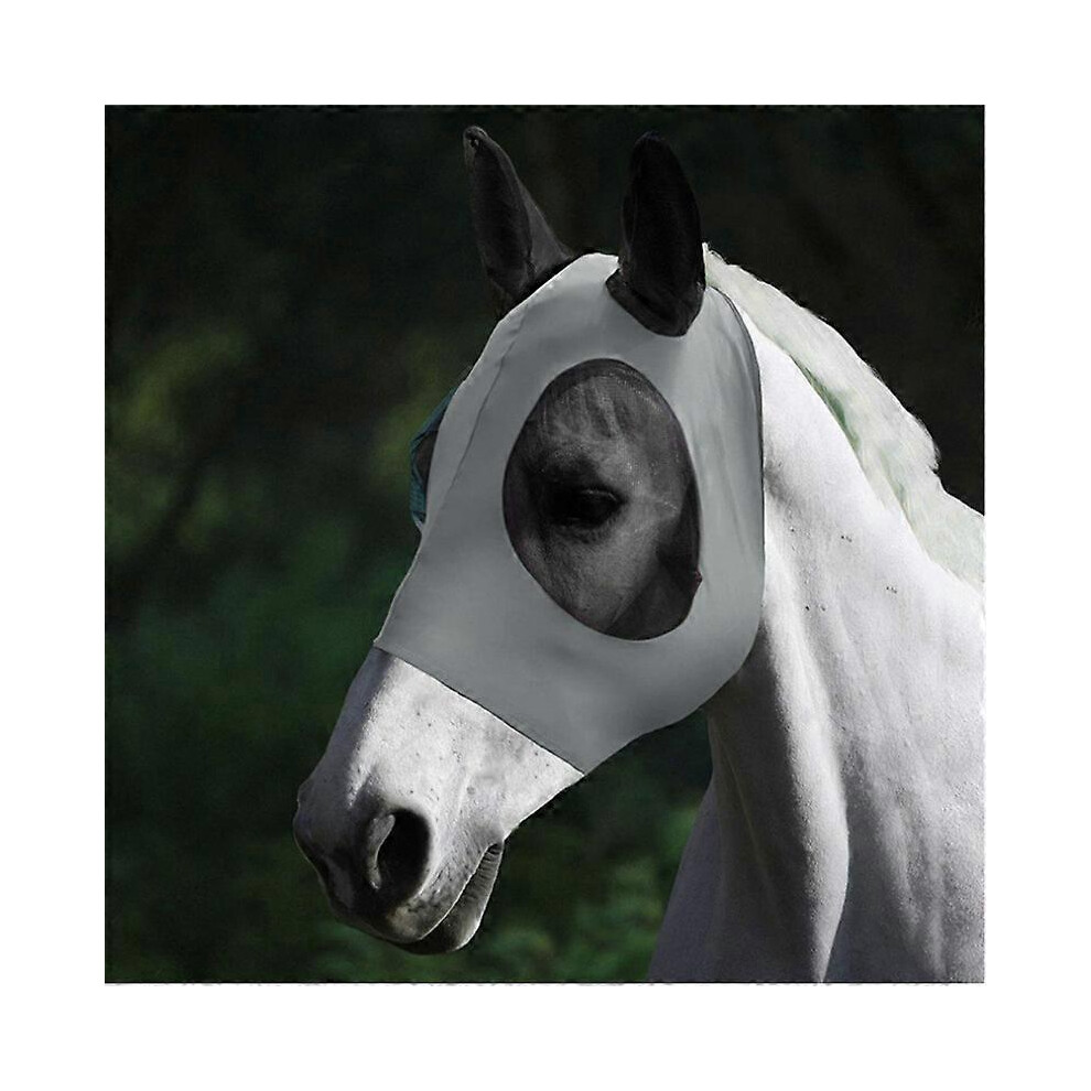 (As show, One size) Gray Horse Mask Horse Fly Mask Horse Fly Masks Fly Mask Insect Repellent UV Protection With Ears